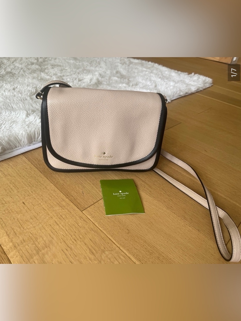 kate spade Blush Crossbody Bag with Black Trim